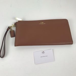 Coach Authentic Brown Leather Clutch
